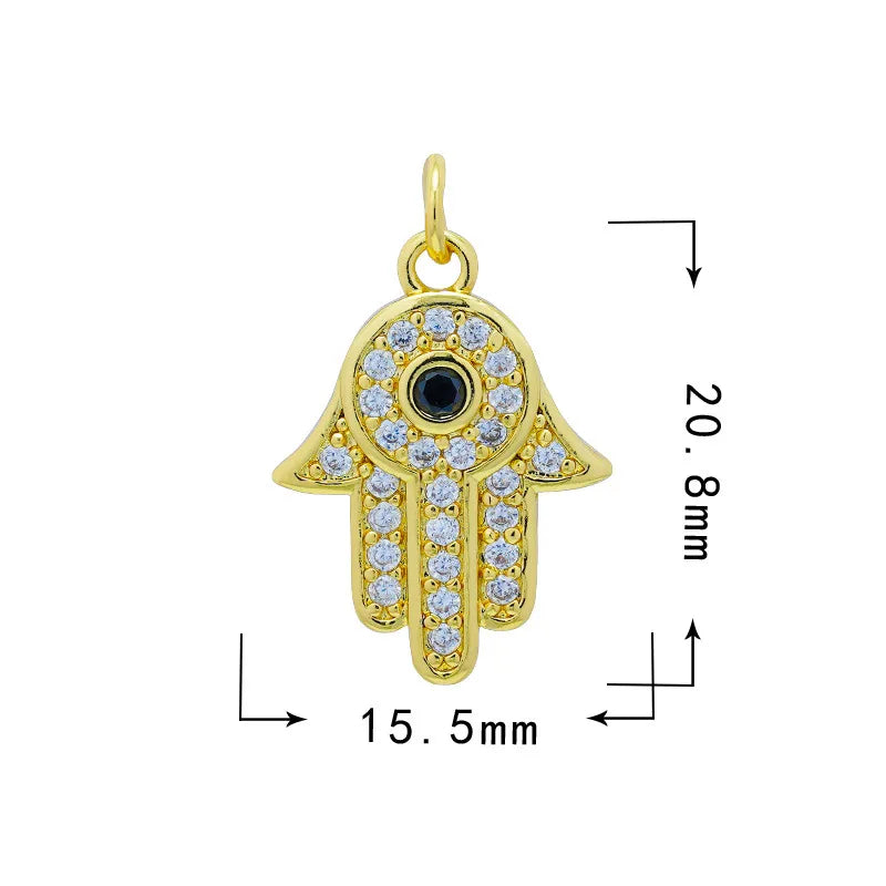 1 Piece 18*20.5mm 19*33mm Copper Zircon Star Moon Heart Shape Pendant