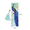 2pcs Peacock DIY Special Shaped Diamond Painting Leather Tassel Bookmark