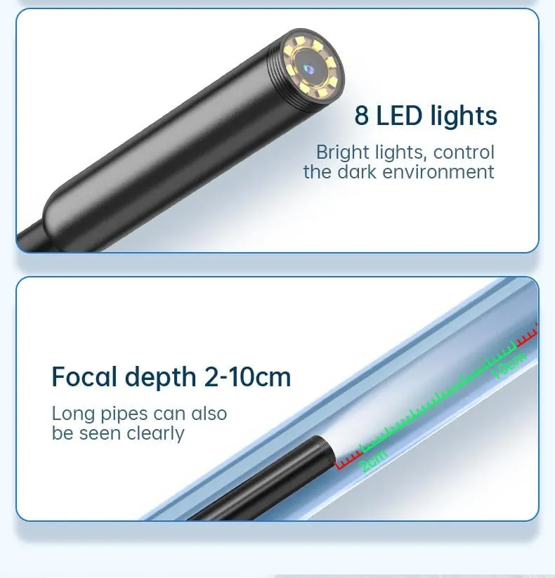 Multifunctional 1920P HD Borescope Endoscope Camera, IP67 Waterproof Inspection Tool with 8 Adjustable LED Lights, 16.4ft Semi-Rigid Snake Camera for Car Repair, Home Appliance, Pipeline, Mold & Wiring Inspection, Gift for Boyfriend, Husband, Father outdo