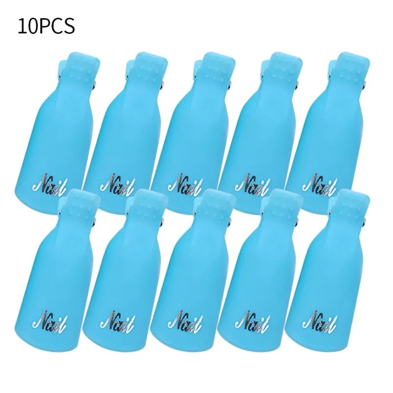 Nail UV Gel Polish Remover Tools Set Soak Off UV Gel 10pcs Cap Clip 1000pcs Nail Wraps Fingers Cotton Nail Art Clean Kits-Nail Inspo