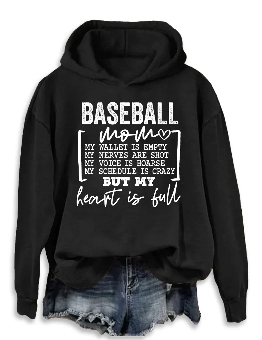 Baseball Mom Heart Is Full Hoodie