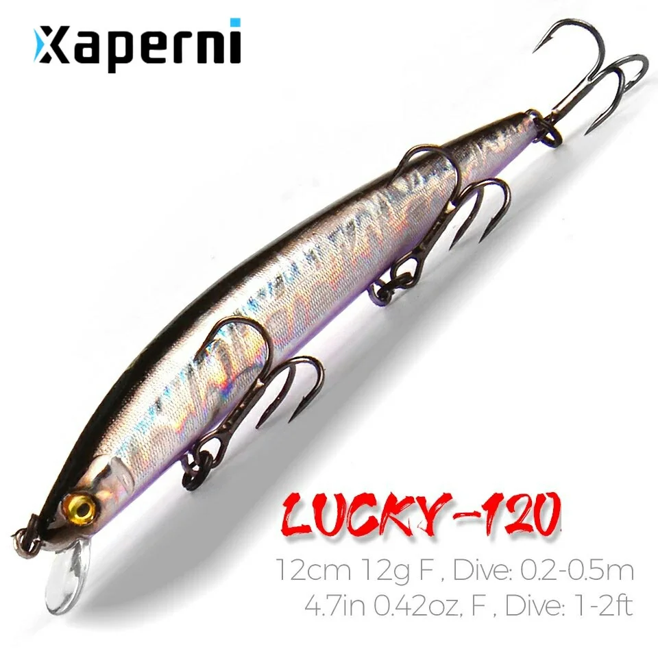 Xaperni 12cm 12g Crankbait Fishing Lure Artificial Crank Hard Bait Slim Minnow Fishing Wobblers Fish Lures