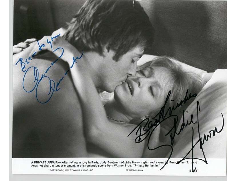 Goldie Hawn & Armand Assante Signed AutographedPrivate Benjamin