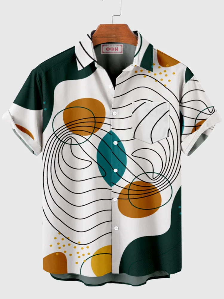 Abstract Interstellar Operation Printing Men's Short Sleeve Shirt
