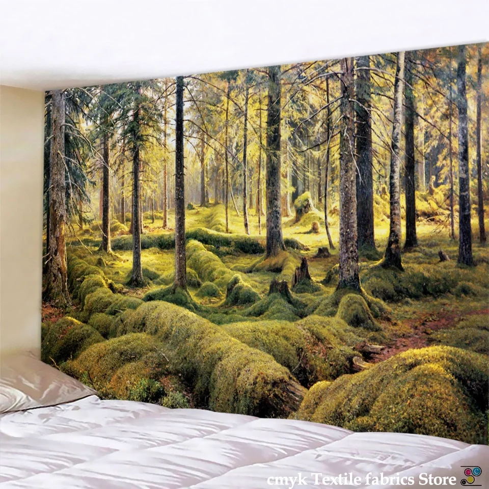 Beautiful Natural Forest Printed Large Wall Tapestry Cheap Hippie Wall Hanging Bohemian Wall Tapestries Mandala Wall Art Decor
