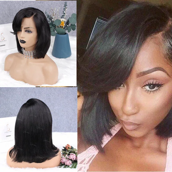 Kyra Side Part Bang Bob Lace Front Wig