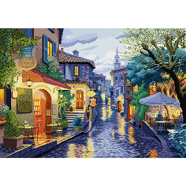 Spring Brand - Dusk After Rain 11CT Stamped Cross Stitch 90*67CM(64Colors)
