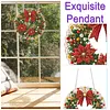 Xmas Red Flower Wreath 2D Flat DIY Diamond Painting Pendant 9.84x9.84in