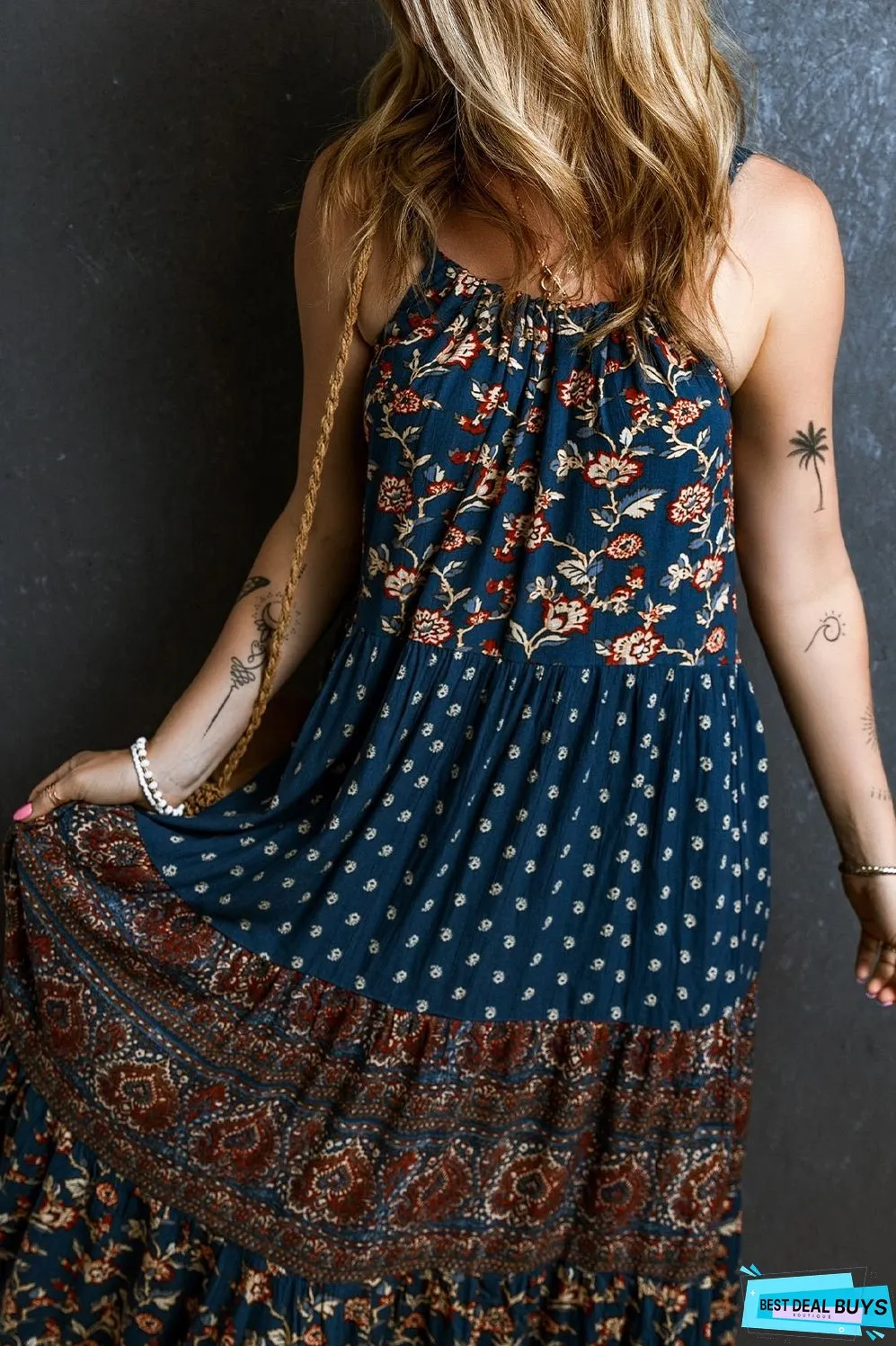 Printed Scoop Neck Cami Dress