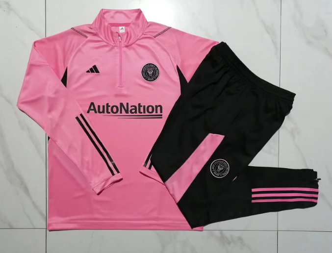 23/24 Miami Half-Pull Training Suit Pink Football Jersey Set