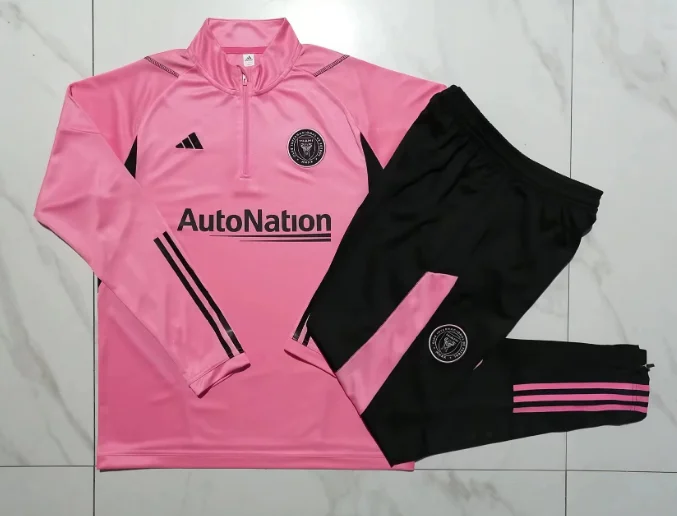 23/24 Miami Half-Pull Training Suit Pink Football Jersey Set