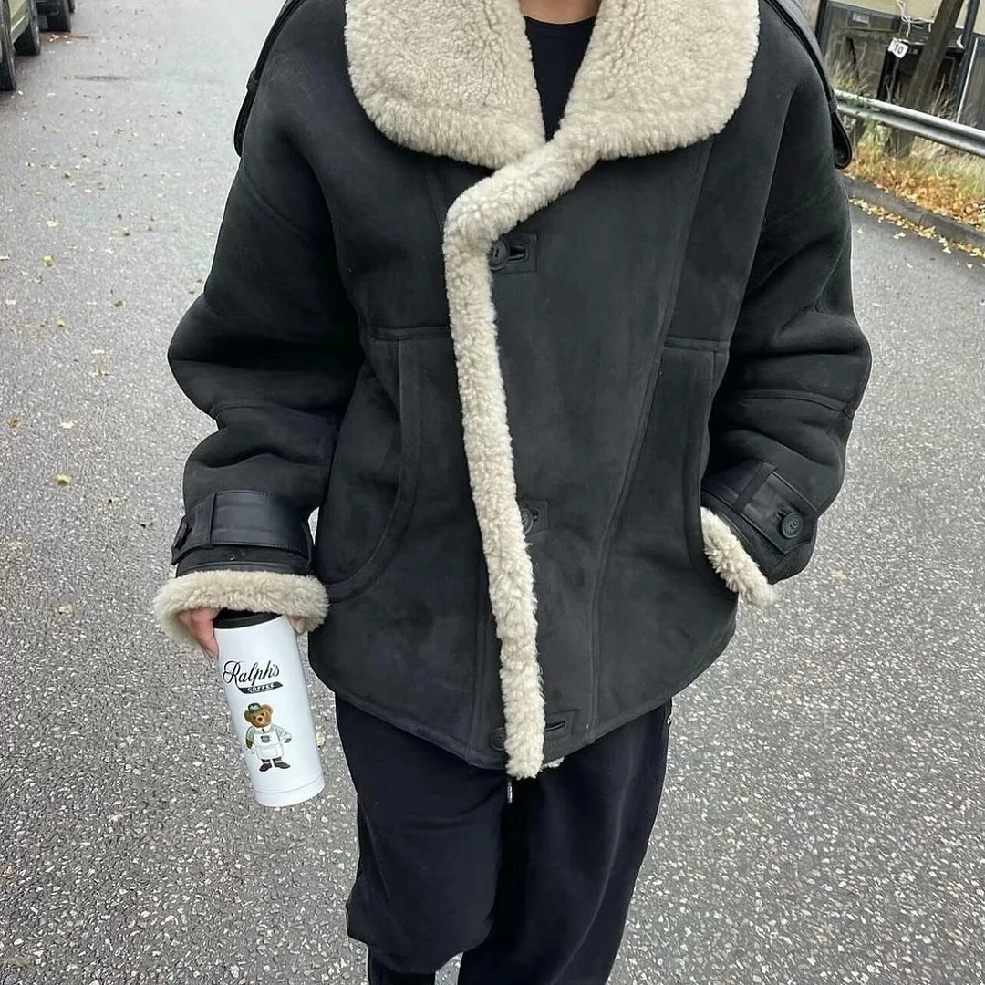 Nigikala Nigikala New Women's Fur Coat Special Craft Piece Lamb Wool Coat