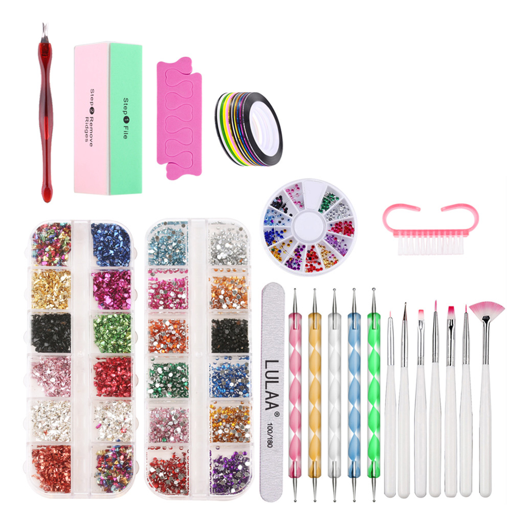 

Pro Nail Tools Kit UV Gel Painting Pen Brush Electric Dryer Machine Art Set, 501 Original