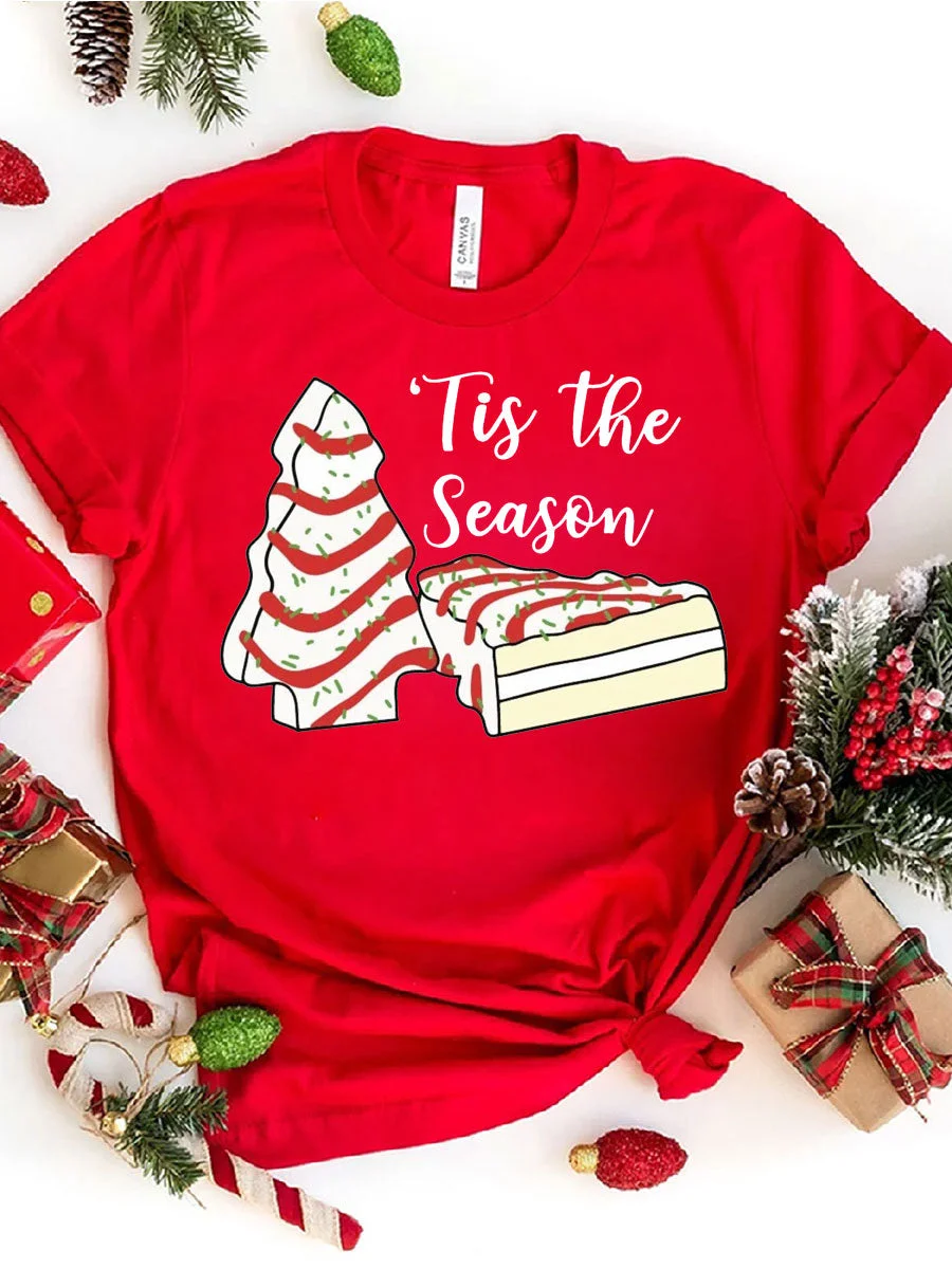 Tis The Season Christmas Tree Cake T-shirt