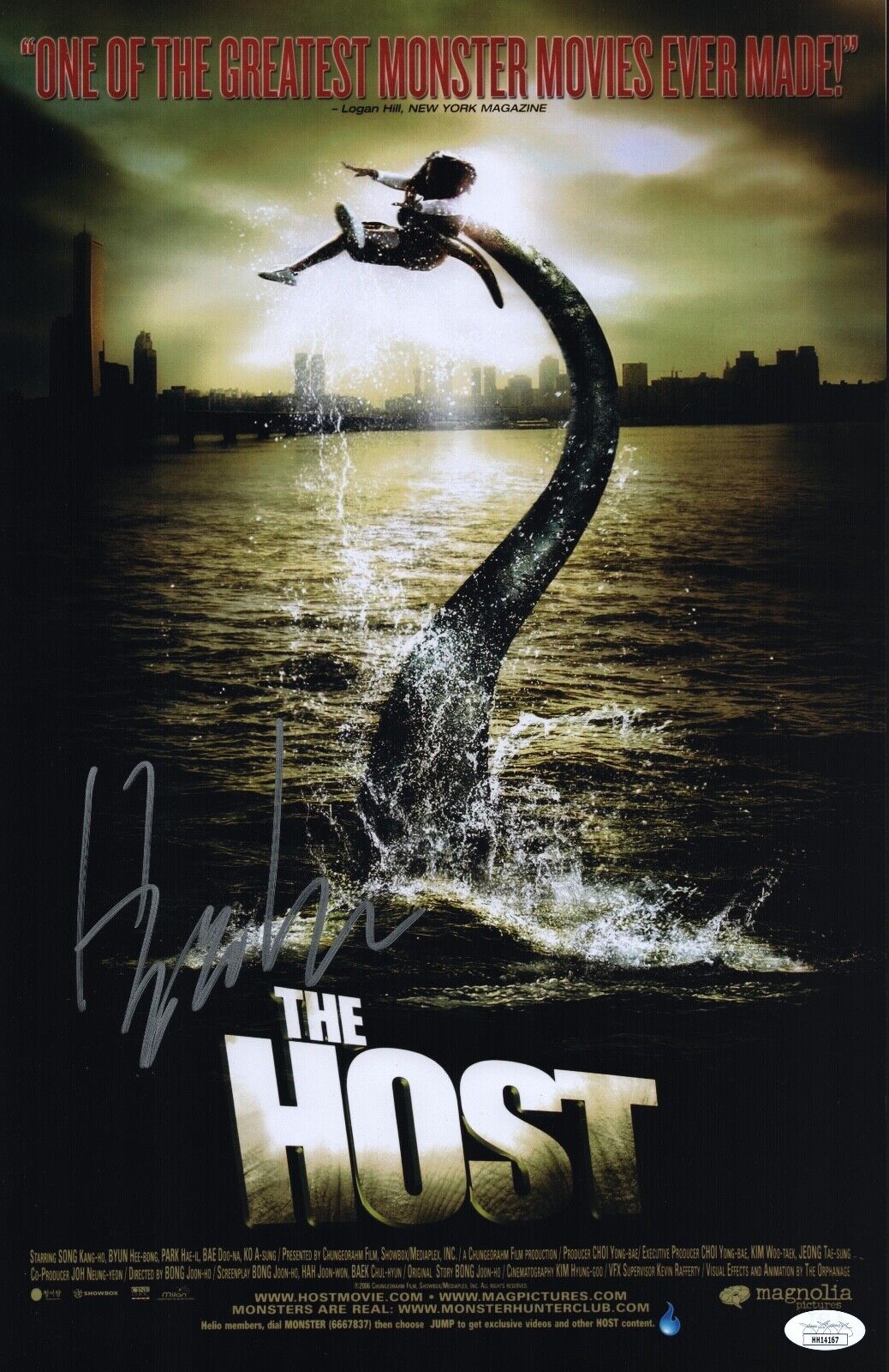 Bong Joon Ho Hand Signed 11x17 The Host Authentic Autograph Parasite JSA COA