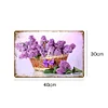 Lilacs in Flower Basket - Vintage Metal Signs - 30*40cm - Garden