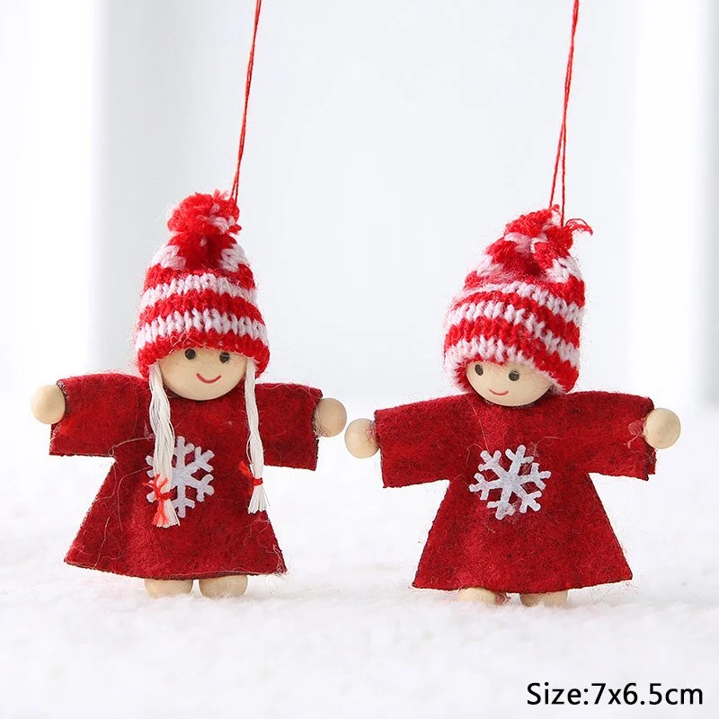 2pcs Merry Christmas Ornament Angel Dolls Xmas Tree Hanging Pendant Christmas Decorations for Home New Year Kids Gift Noel Natal