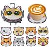 8pcs Cat Diamond Painting Acrylic Coasters