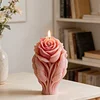 3D Rose Flower Mould Silicone Wave Spiral Candle Mould Reusable Easy To Demold for Wedding Valentine Day DIY Home Decor Gift (Style A)