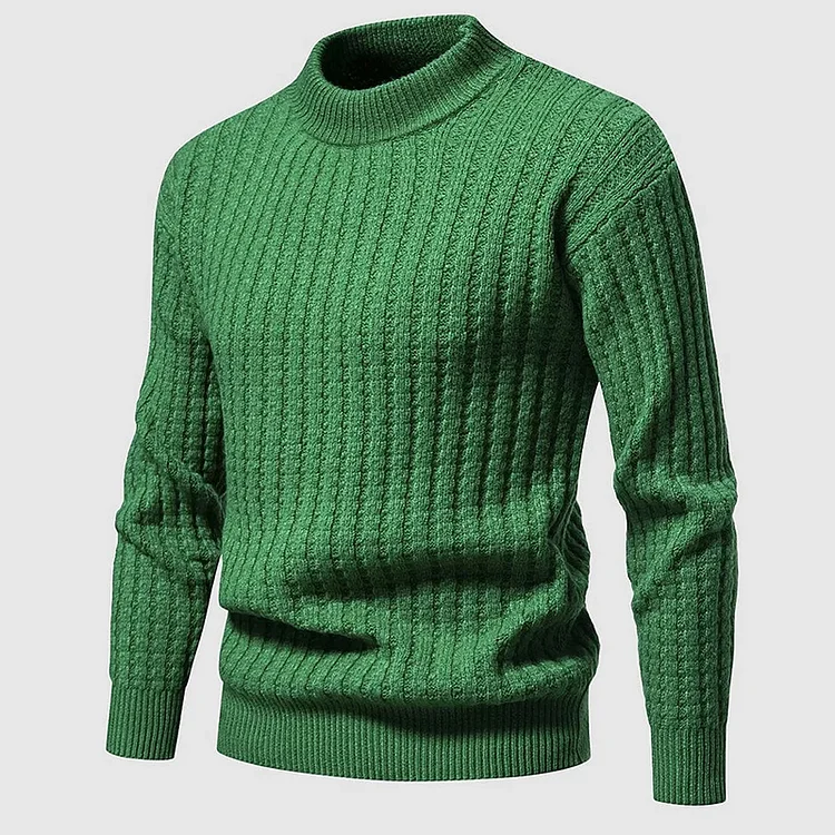 Men's Casual Daily Solid Textured Crew Neck Long Sleeve Sweater