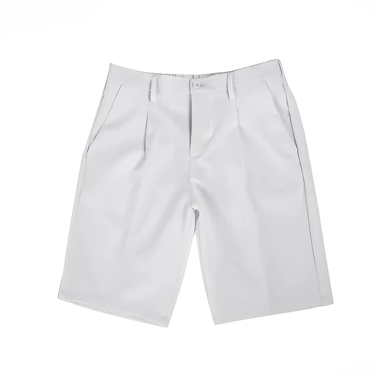 韩版冰丝休闲西装短裤男士夏季薄款2026宽松垂感五分西装阔腿中裤