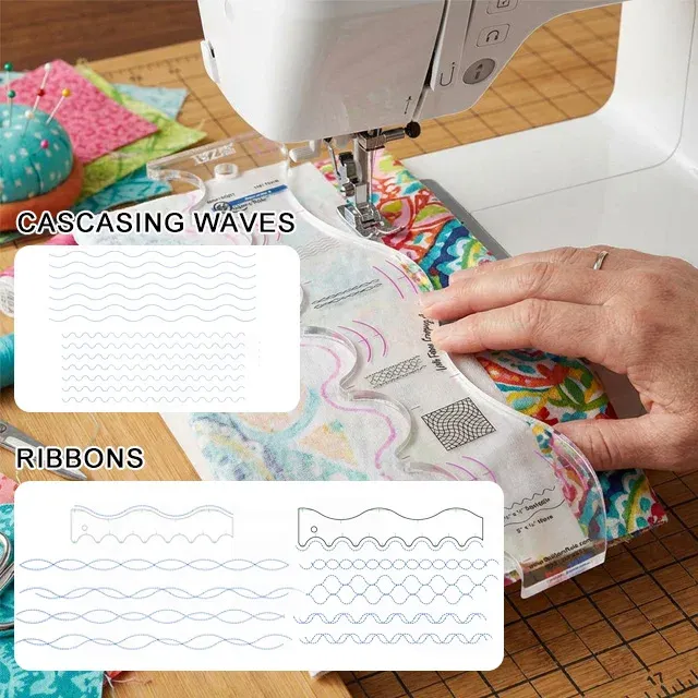 Squiggle Tool Quilting Ruler | Wave Pattern Template | Rulerwork Quilting