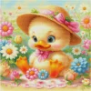 Yellow Duck-14CT Stamped Cross Stitch Egyptian Cotton 60*60cm/23.62*23.62in(Big Size)