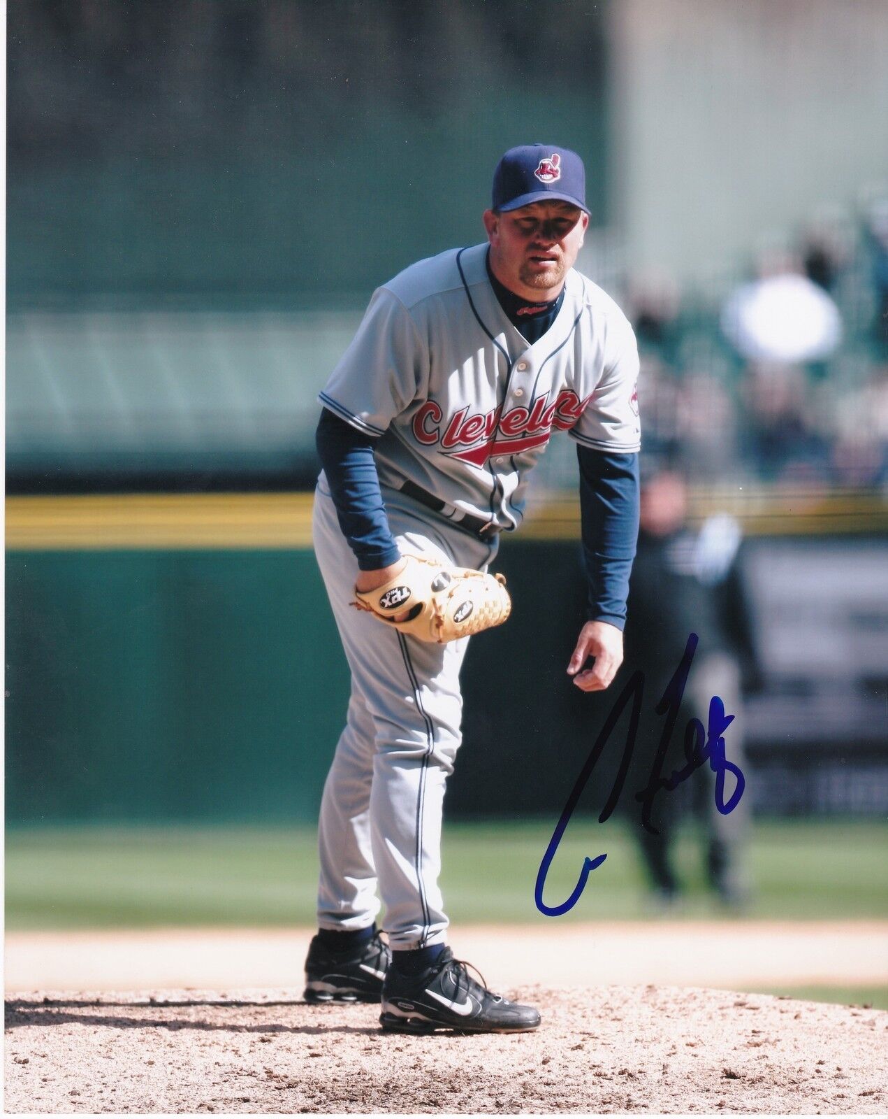 AARON FULTZ CLEVELAND INDIANS ACTION SIGNED 8x10