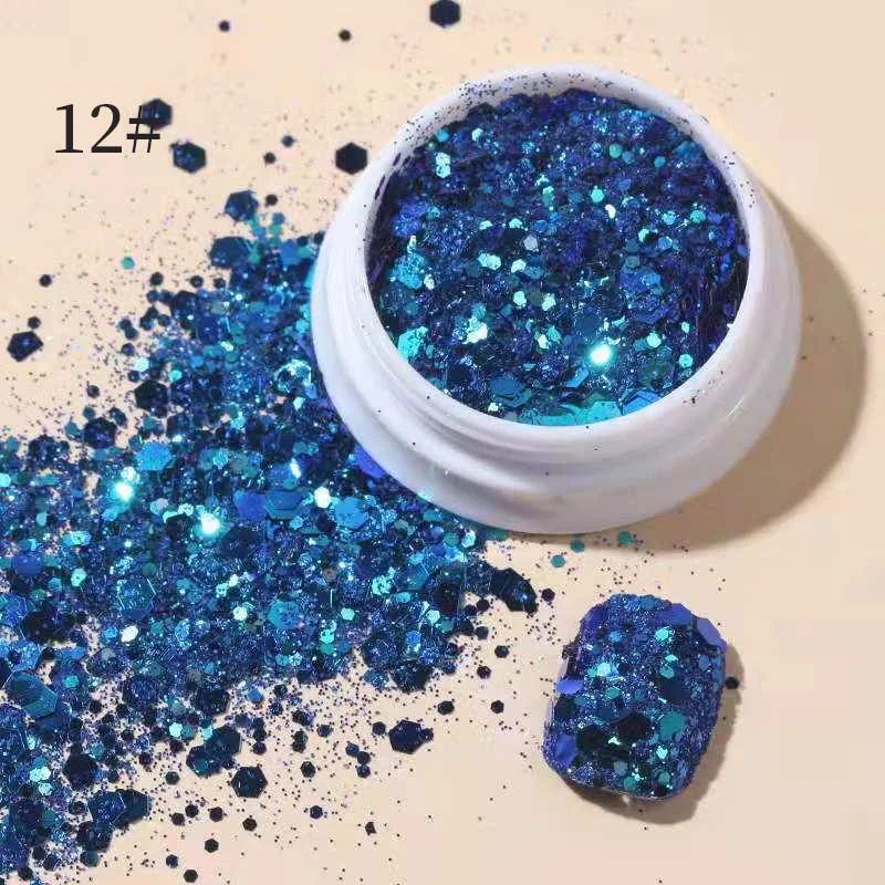 iridescent Flakes Gold Pink White Flakes Slices Chrome Pigment Dust Nail Powder Glitter Sequins Nail Art Decoration Manicures-Nail Inspo