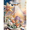 Coquillages de plage-peinture partielle sp&eacute;ciale diamant-30*40cm