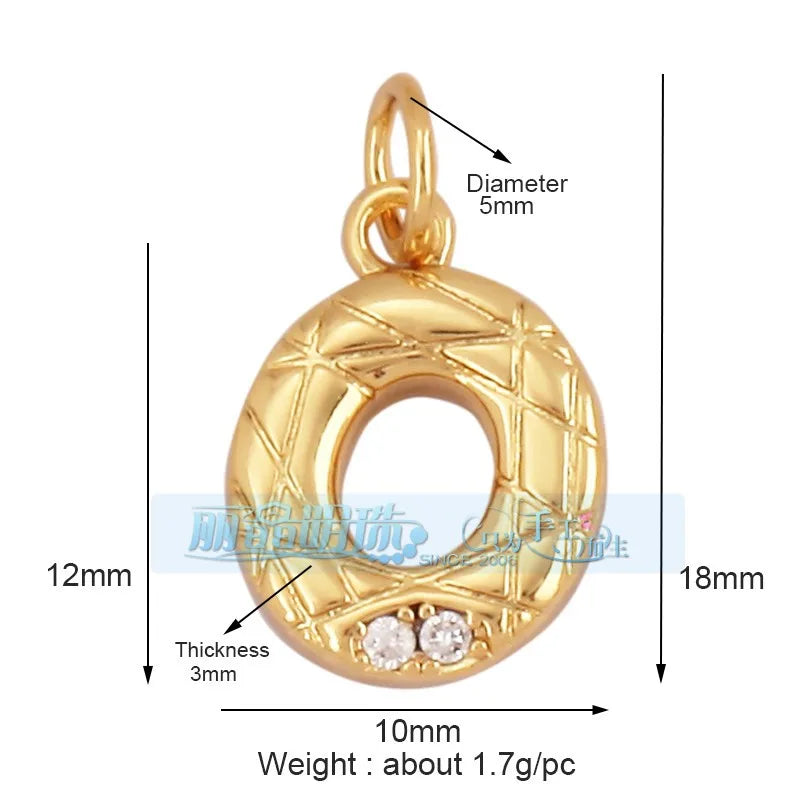 1 Piece 15 * 19mm Hole 5~5.9mm Copper Zircon Letter Heart Shape Pendant Jewelry Accessories