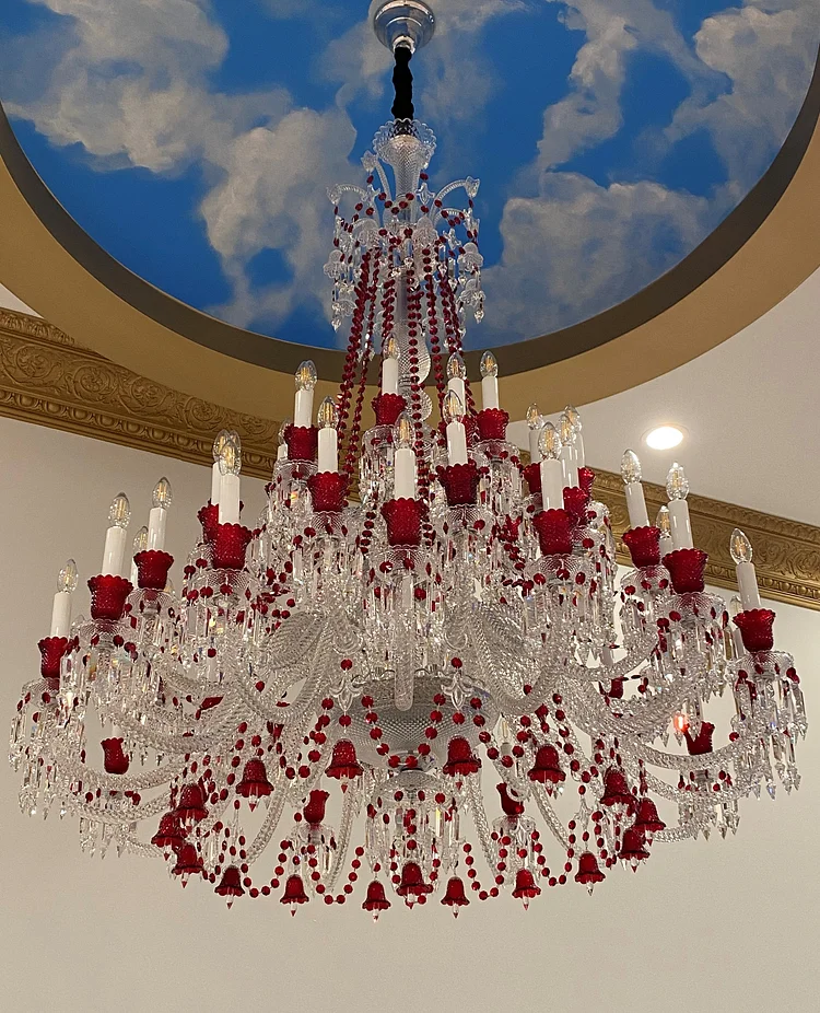 Antoinette 48 Light Red Crystal Chandelier Vjlight