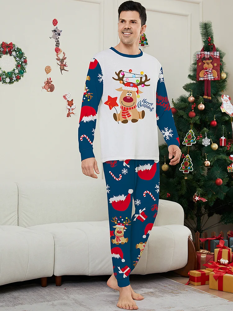 PASUXI Family Christmas Deer Print Pajamas - Cozy Matching Sets for the Whole Family huanwei