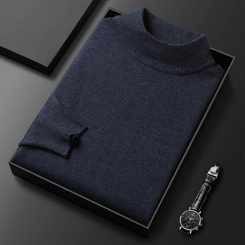 Men's Solid Color Half Turtleneck Sweater
