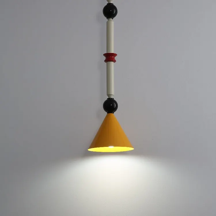 Contemporary Scandinavian Macaron Geometric Circle Iron 1-Light Pendant Light For Living Room