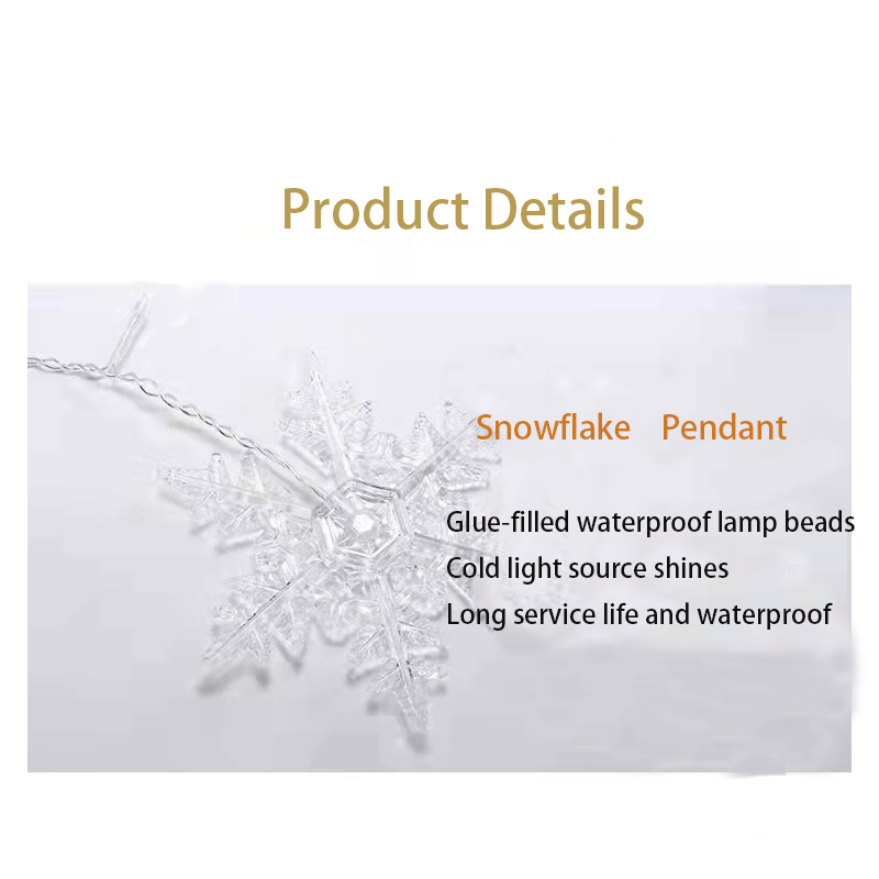 Tegooe 32M LED Snowflake Curtain Lights - Waterproof Fairy String for Holiday Decor