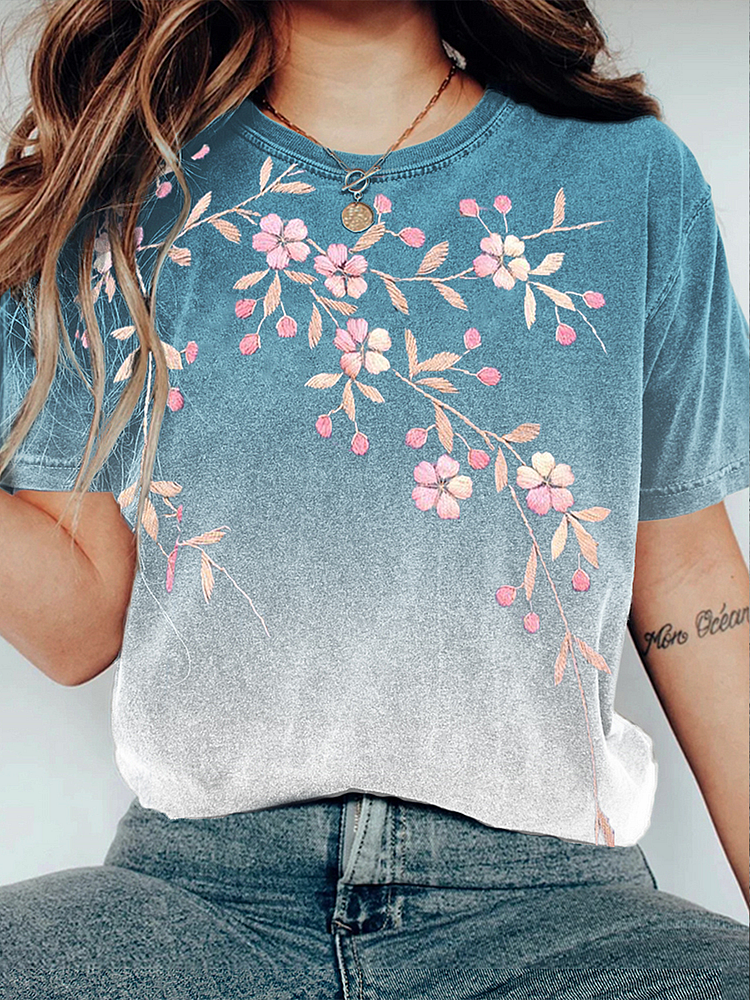 Transgender-T-Shirts mit Blumen druck für Frauen