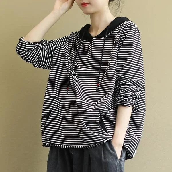 Harajuku Hoodies Women Autumn Loose Casual Hooded Pullovers