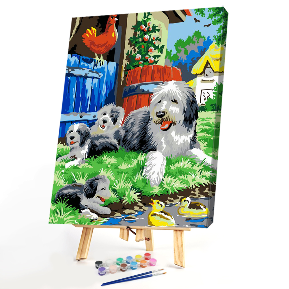 

40x50cm - Paint By Numbers Dogs Family, 501 Original