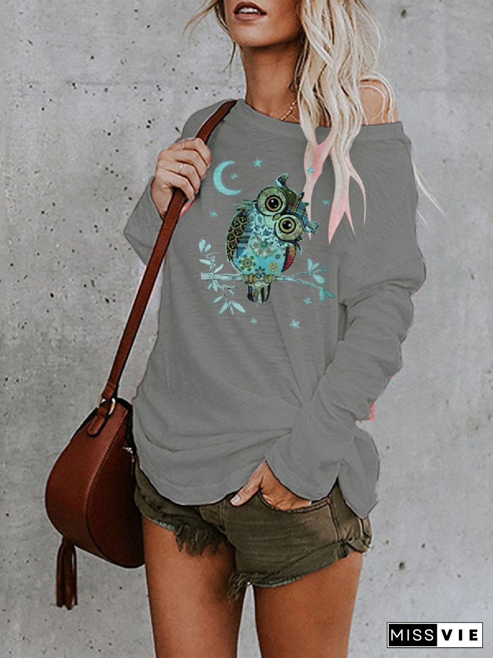 Long Sleeve Shift Floral-Print Tops