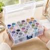 24Pcs Round Bottles with Insert Diamond Painting Containers Multi Purpose Portable Plastic Case Box with Stickers & Compartments Arts Crafts Storage Bottle for Hardware Rhinestone