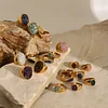 Chic Natural Stones Golden Rings
