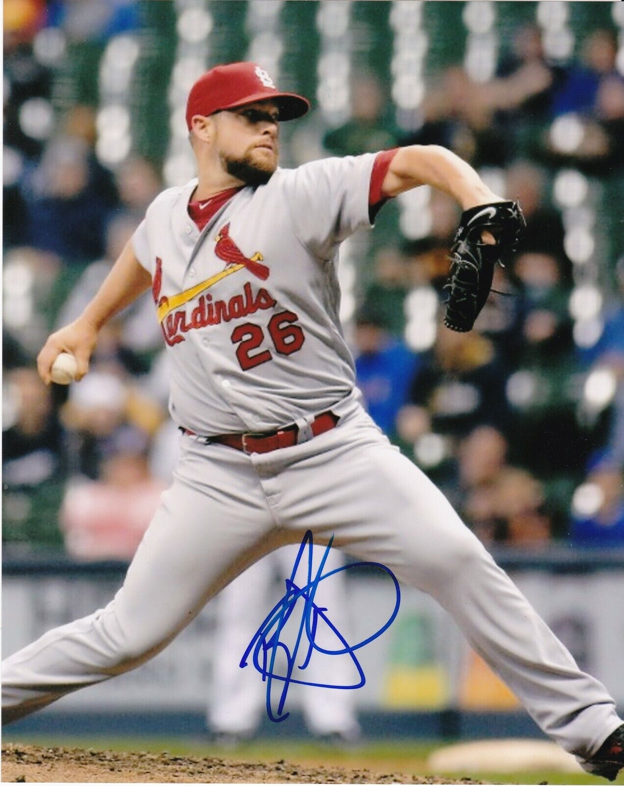 BUD NORRIS ST. LOUIS CARDINALS ACTION SIGNED 8x10