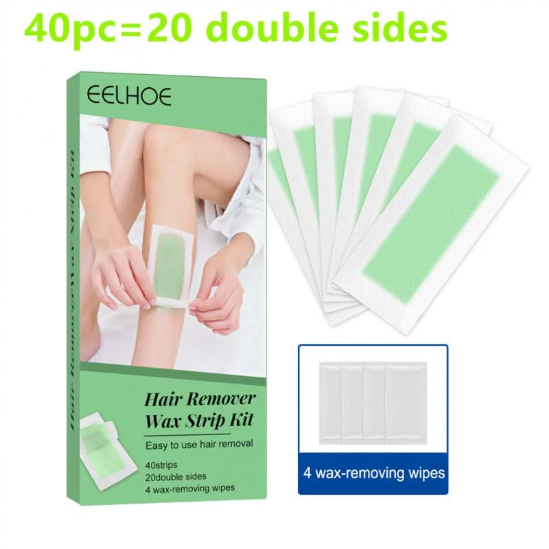 40Pcs/Set Hair Removal Wax Strips Professional Depilation Double Sided Cold Wax Paper | IFYHOME