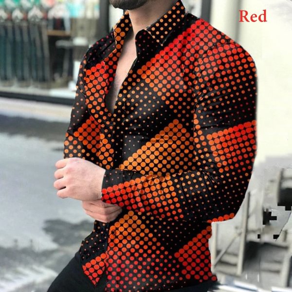 Autumn New Men's Shirts Long-sleeved Tops Printed Shirts Men's Clothing - Shop Trendy Women's Clothing | LoverChic