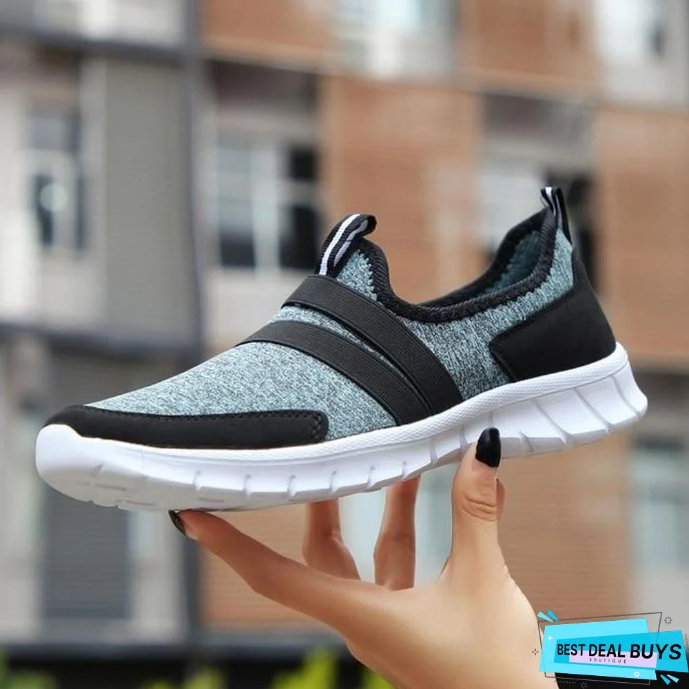 Women Slip On Loafers Plus Size Breathable Mesh Ballet Sneakers Flat Shoes