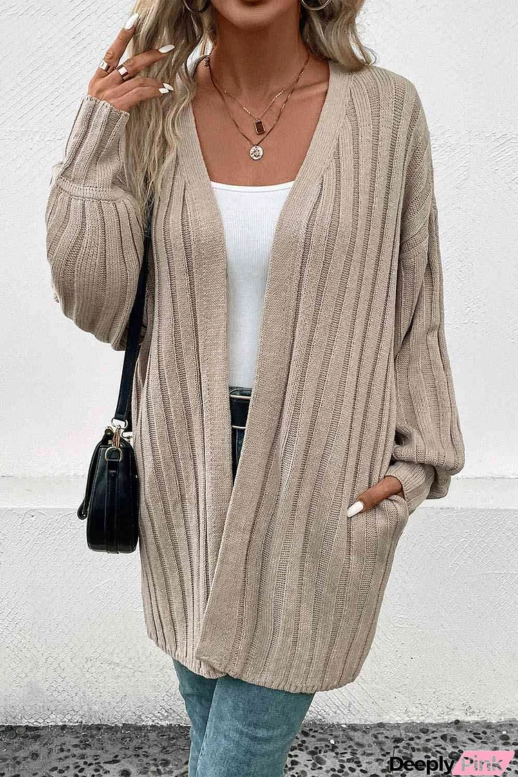 Open Front Cardigan with Pockets