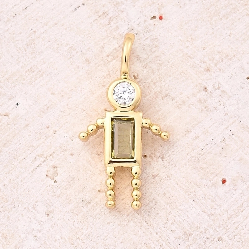 1 Piece 15×7.5mm Hole 2~2.9mm Copper Zircon 18K Gold Plated Geometric Simple Polished Jewelry Accessories Pendant