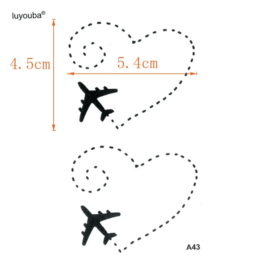 Plane With Love Waterproof Temporary Tattoo Sticker Fake Tattoo Body Art The Flash Tatuagem Tatoos Temporarles For Women Man