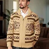 Men's Vintage Pattern Slim Fit Zipper Knitted Cardigan Sweater